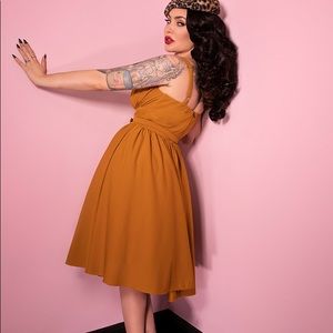INGENUE DRESS IN VINTAGE MUSTARD - Medium - VIXEN BY MICHELINE PITT